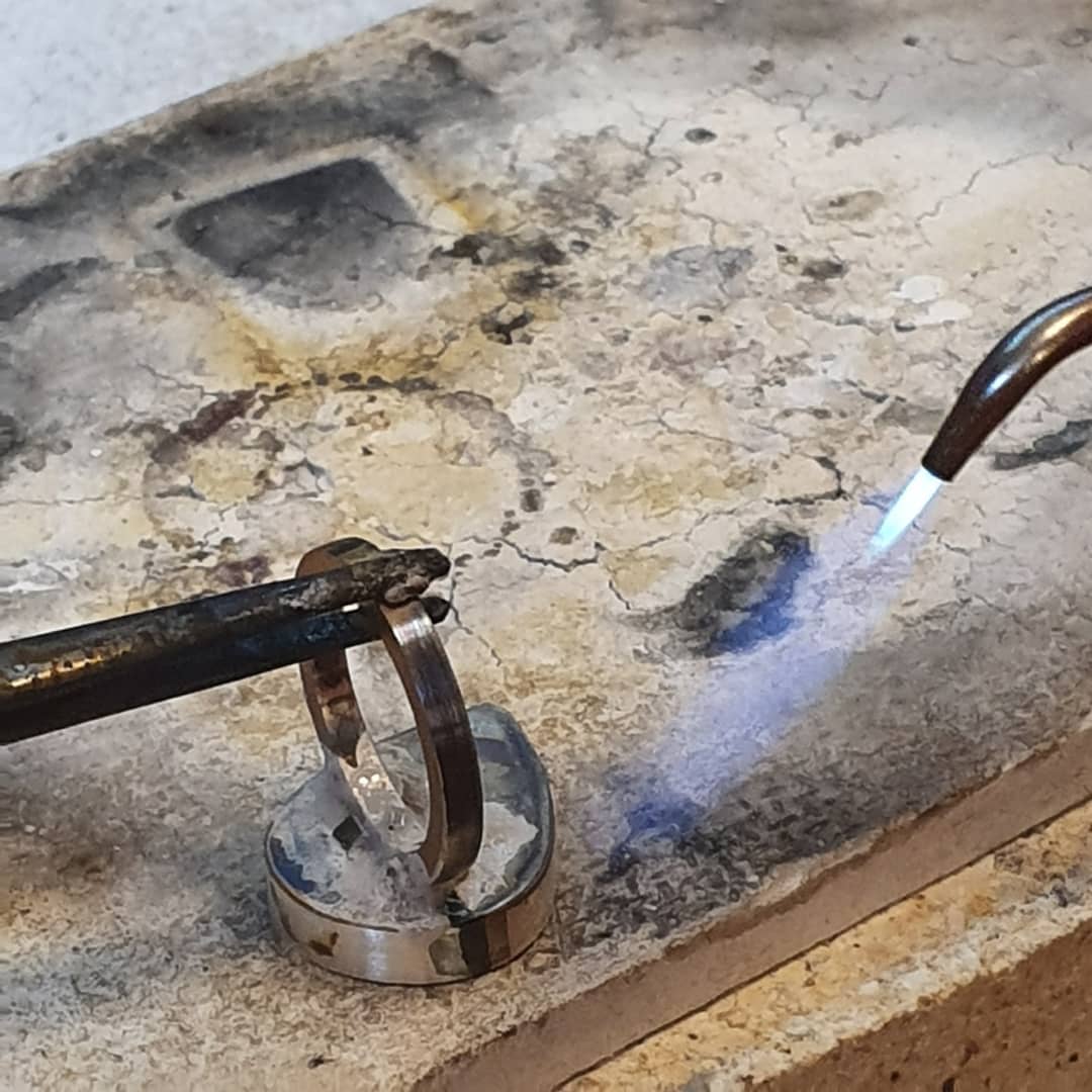 small metal art sculpture made by hand