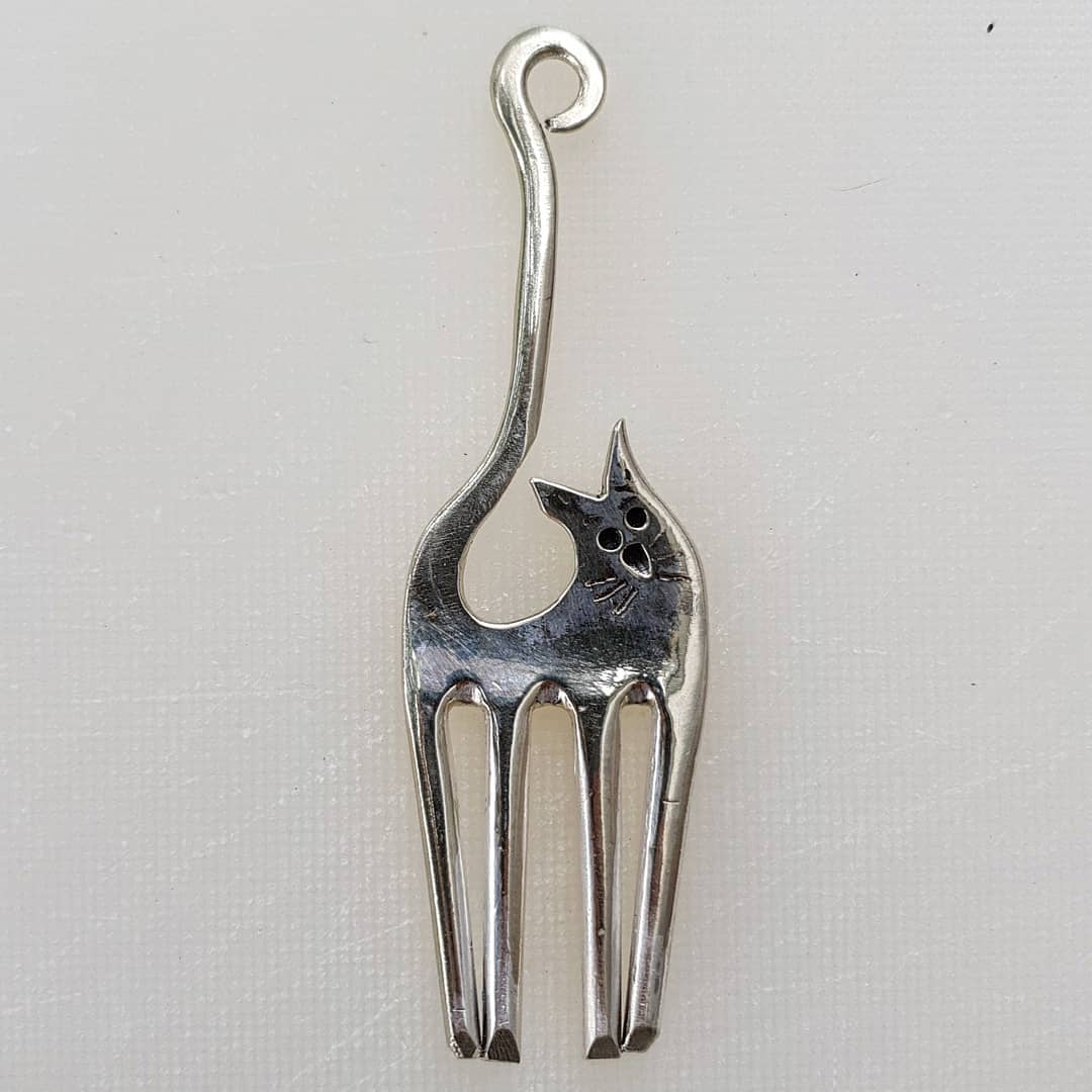 handmade metal art object sculpture from copper brass and silver