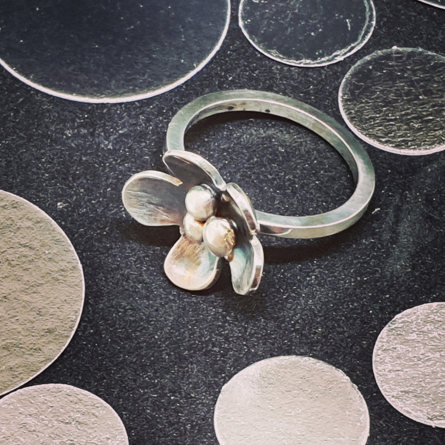 Handmade silver ring detail